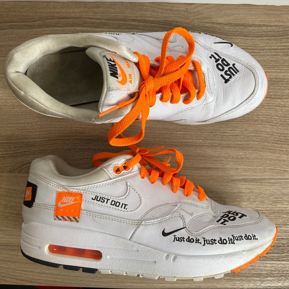Nike Air Max 1 LX Just Do It 2018 Women’s Sz 8 AO1021-100 White Orange